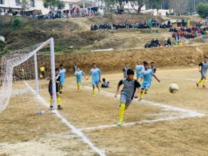 सशस्त्र प्रहरी महानिरीक्षक रनिङ ट्रफी फुटबलमा ब्राइट होराइजन मातातीर्थका जोतिषले गरे ४ गोल