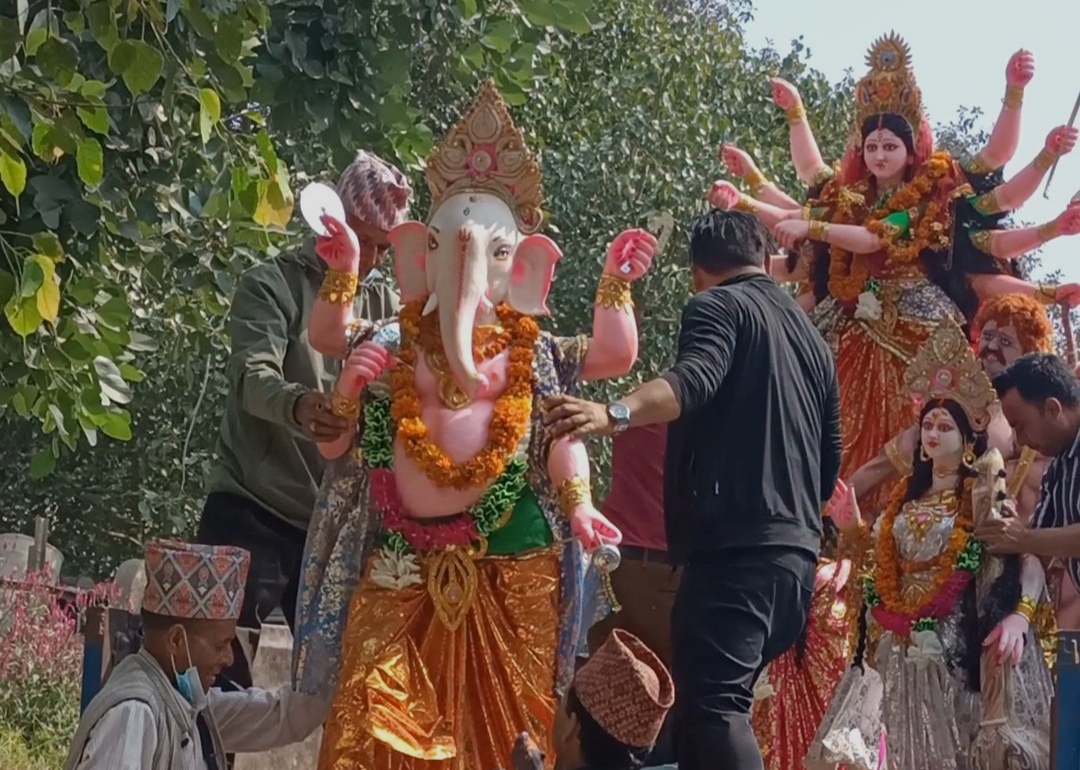 नवदुर्गा मूर्ति विसर्जन सम्पन्न